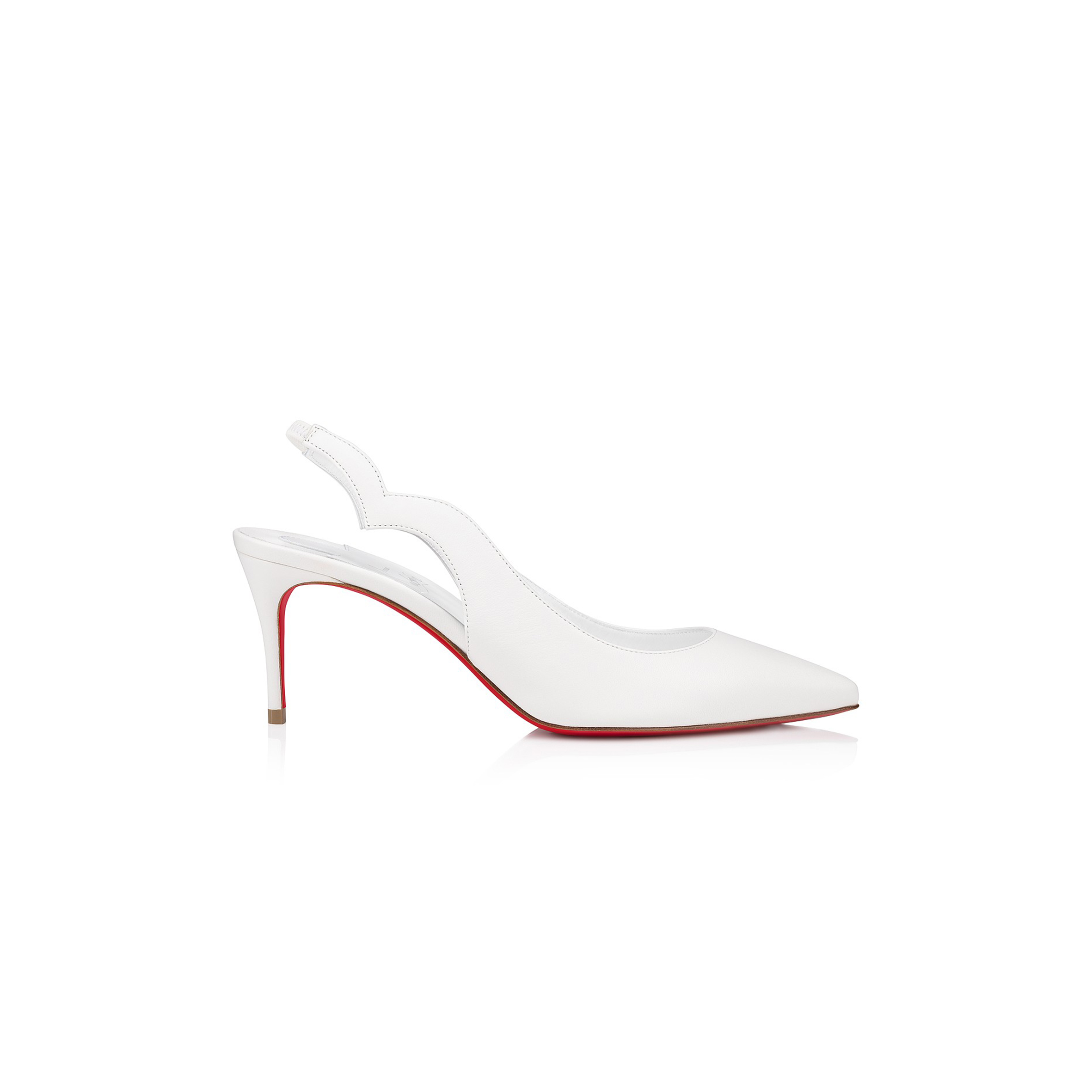 CHRISTIAN LOUBOUTIN HOT CHICK SLING 70 MM SLINGBACK PUMPS-NAPPA LEATHER-BIANCO-WOMEN 3230572W302